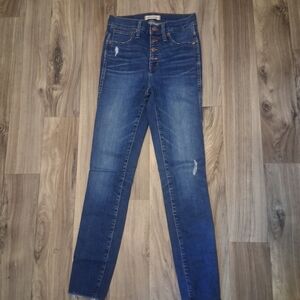Madewell 10" High Rise Skinny Sz 25 Buttonfly Basic Denim 2016 Vibes